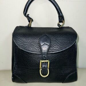 Vintage Dooney & Bourke All-Weather Leather Top Handle Satchel (Black & Brown)